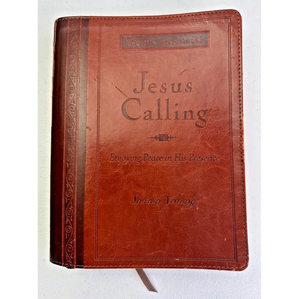Jesus Calling, Large Text Brown Leathersoft, Daily Devotional by Sarah Young